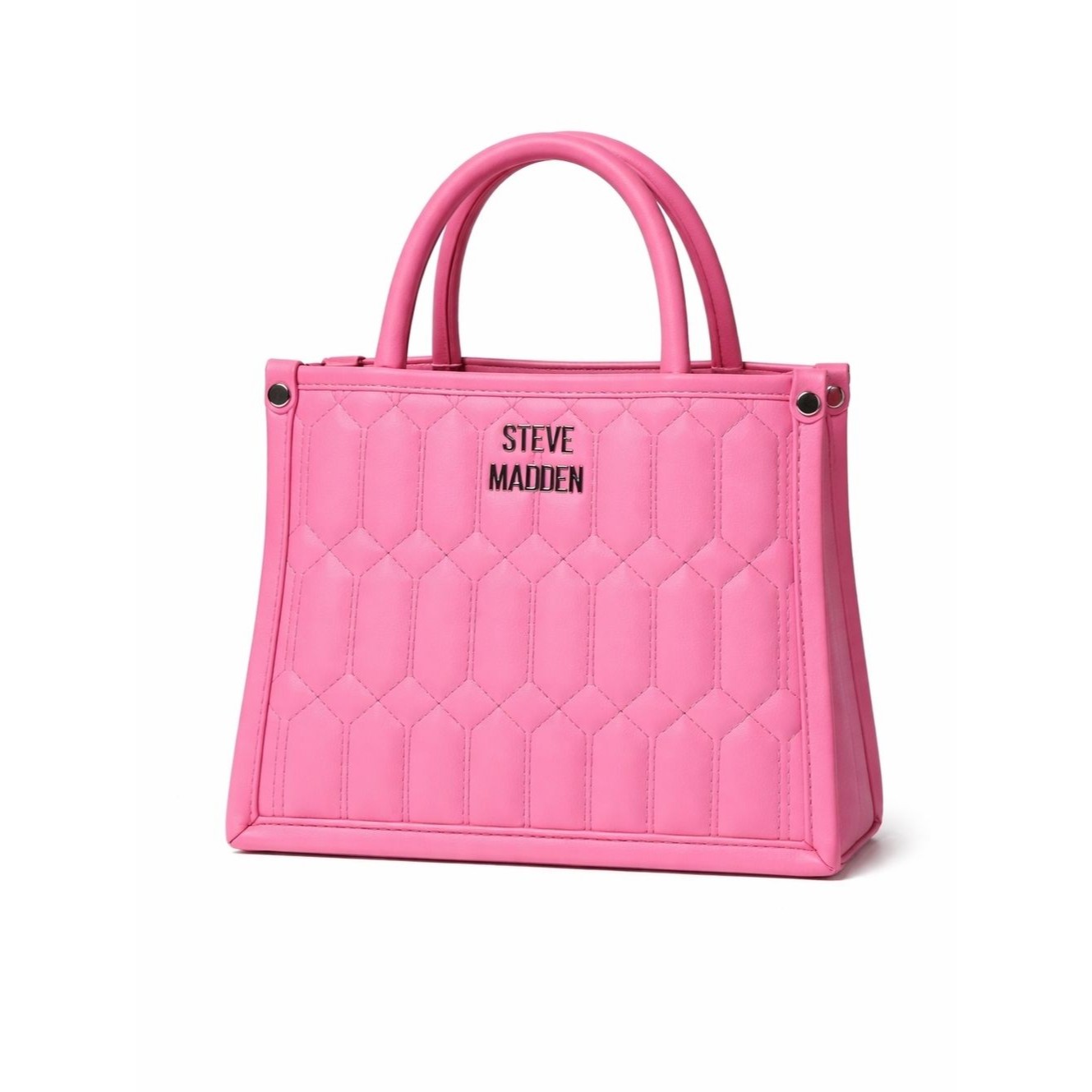 Steve Madden Pink Quilted Dual Top Handle Shoulder Straps Bniko Crossbody Bag